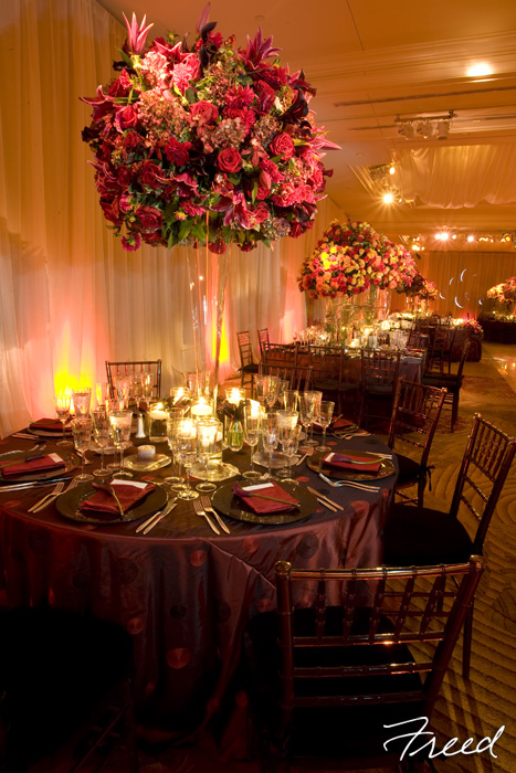 Originally I wanted to have huge flower bouquets as centerpieces